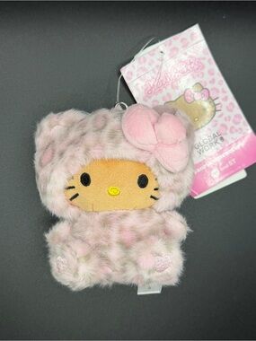 Sanrio X St and St tanned Hello Kitty Pink leopard print keychain/plush MK92